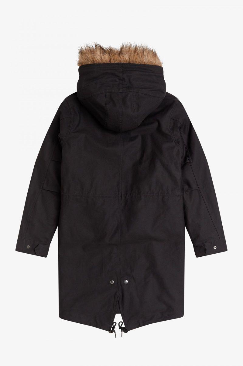 Black Fred Perry Zip-In Liner Parka Women's Jackets | PH 1919KORI